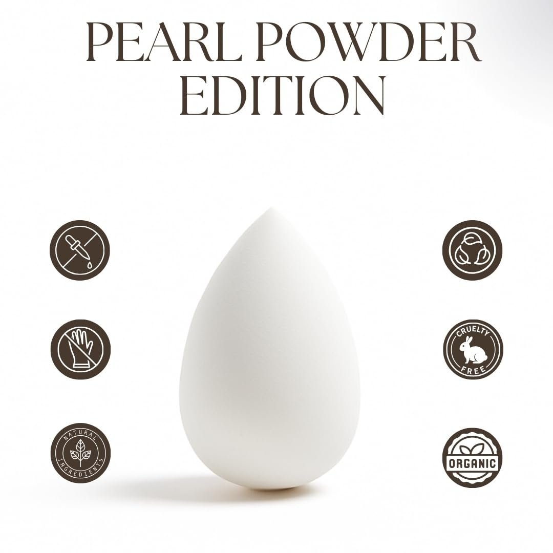 Pearl Beauty Sponge - Plant-Based, Eco-Friendly, Cruelty-Free, Dye-Free & Latex-Free Blender, Biodegradable & Natural Makeup Sponge, Makeup Blender, Perfect for Liquid & Powder (3 Count) - Image 5
