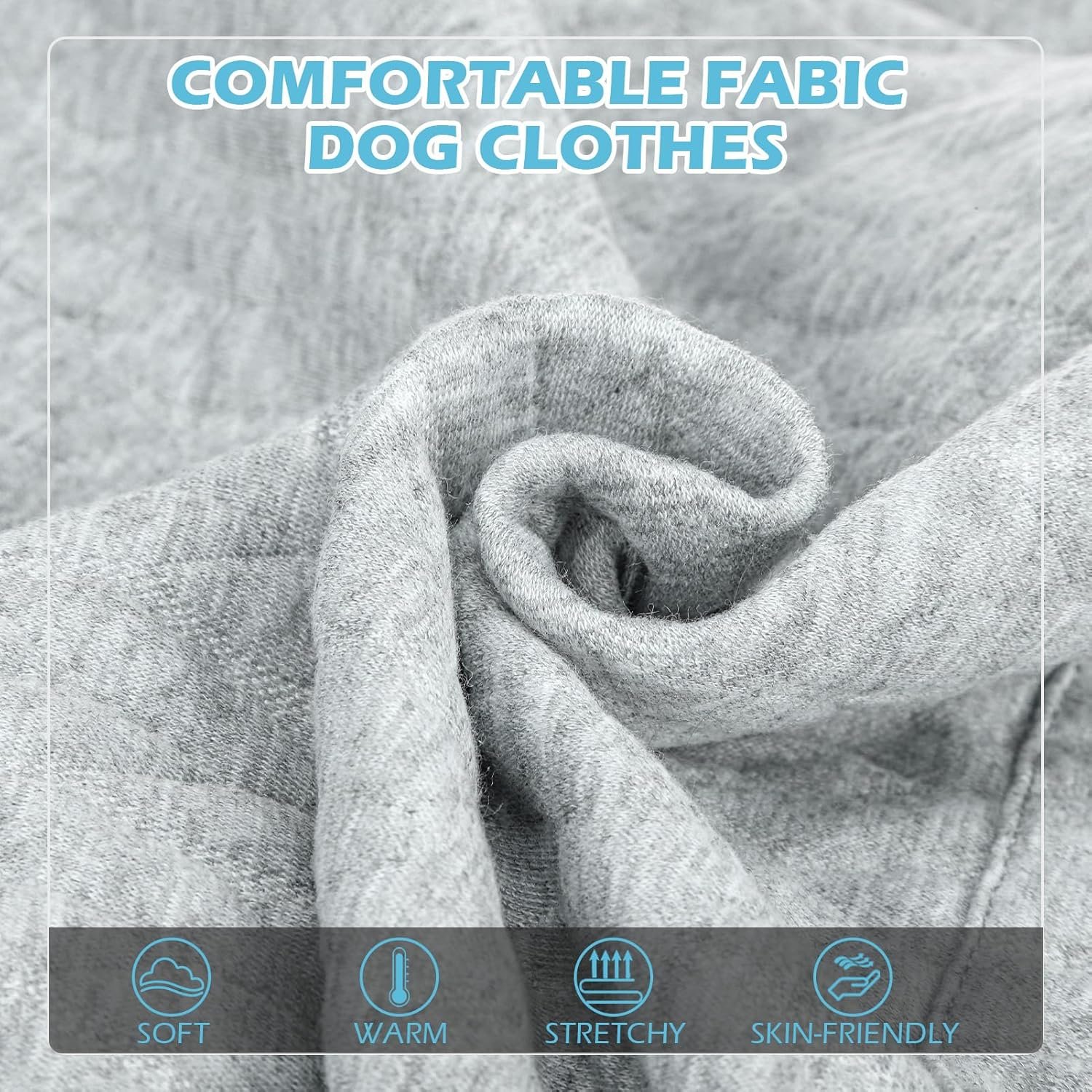 EXPAWLORER Textured Cable Knit Basic Dog Hoodie, Elevated Style Dog Sweater with Leash Hole and Pocket, Soft and Warm Pet Winter Coat, Cold Weather Clothes for Small Medium Large Dogs,Grey S - Image 3