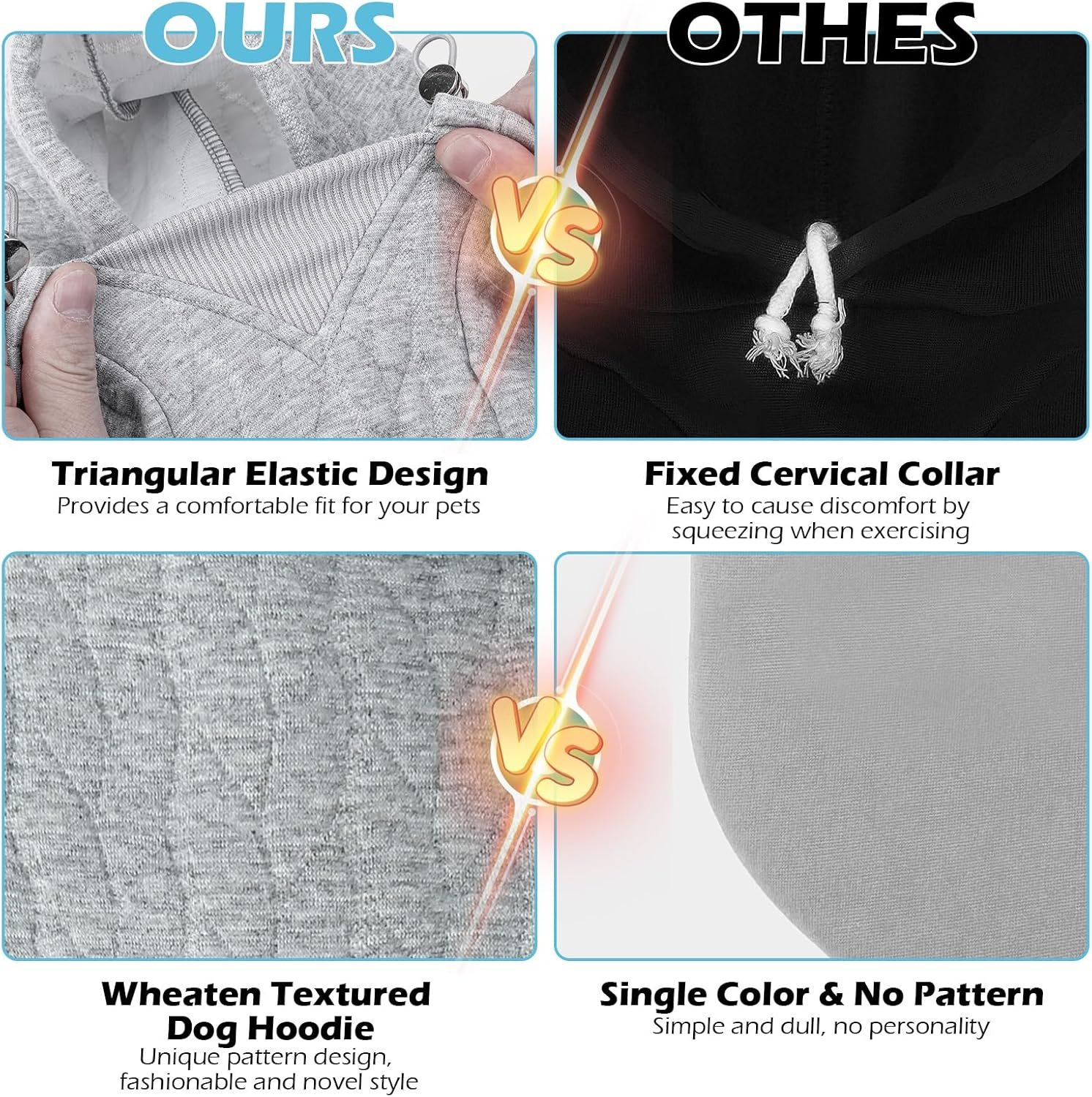 EXPAWLORER Textured Cable Knit Basic Dog Hoodie, Elevated Style Dog Sweater with Leash Hole and Pocket, Soft and Warm Pet Winter Coat, Cold Weather Clothes for Small Medium Large Dogs,Grey S - Image 6