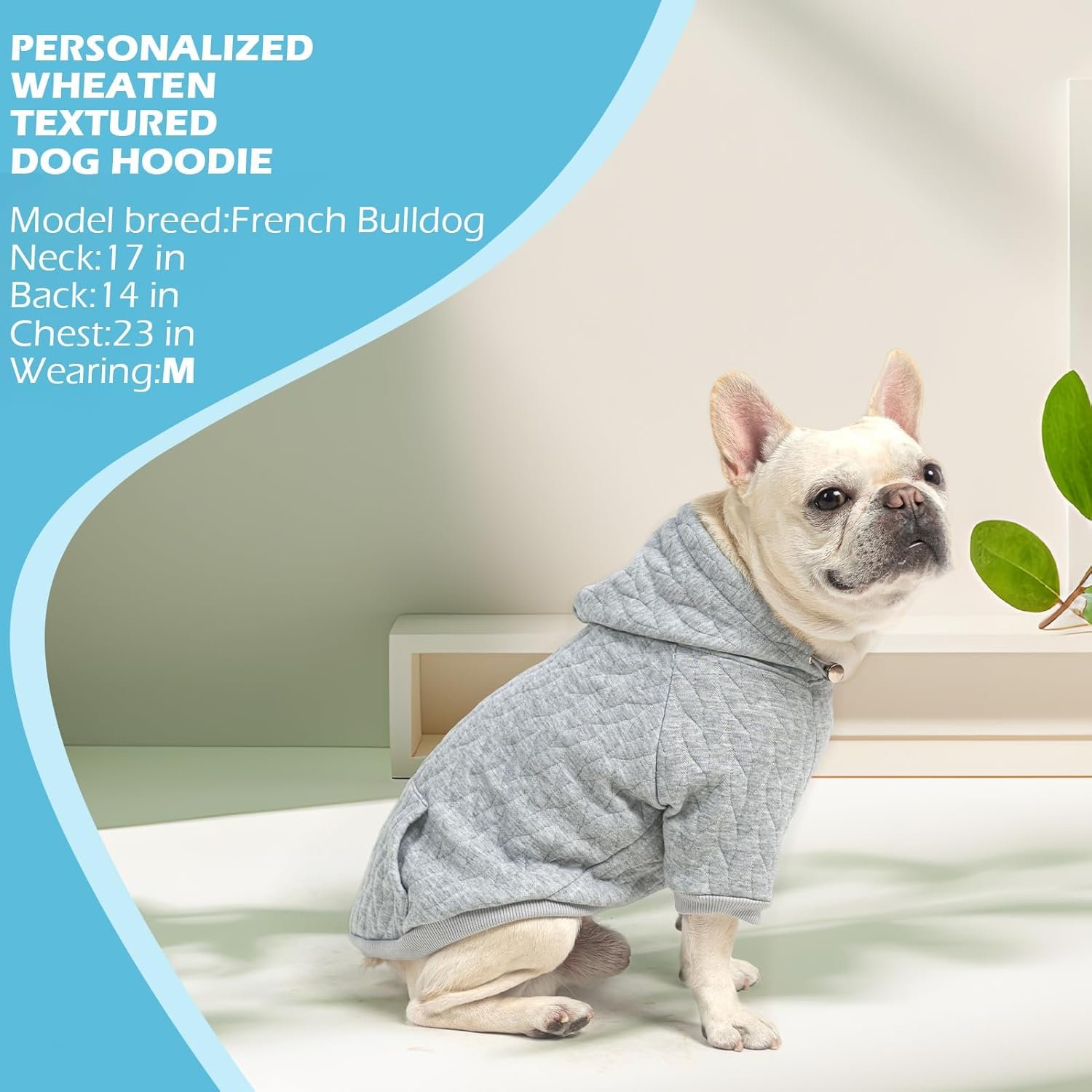 EXPAWLORER Textured Cable Knit Basic Dog Hoodie, Elevated Style Dog Sweater with Leash Hole and Pocket, Soft and Warm Pet Winter Coat, Cold Weather Clothes for Small Medium Large Dogs,Grey S - Image 7