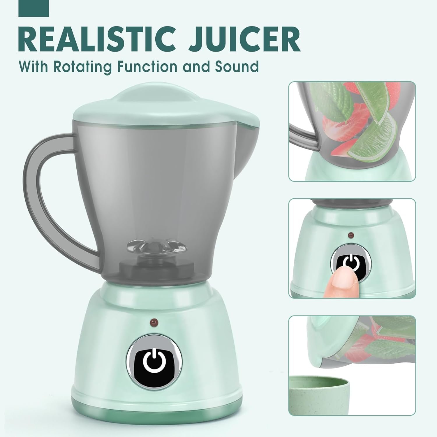 Play Kitchen Appliances Toy Set with Coffee Maker Machine, Mixer, Toaster, Blender, Kids Kitchen Playset, Play Kitchen Accessories with Sound & Light, Birthday Gifts for Kid Girls Ages 3-5 4-8 - Image 3