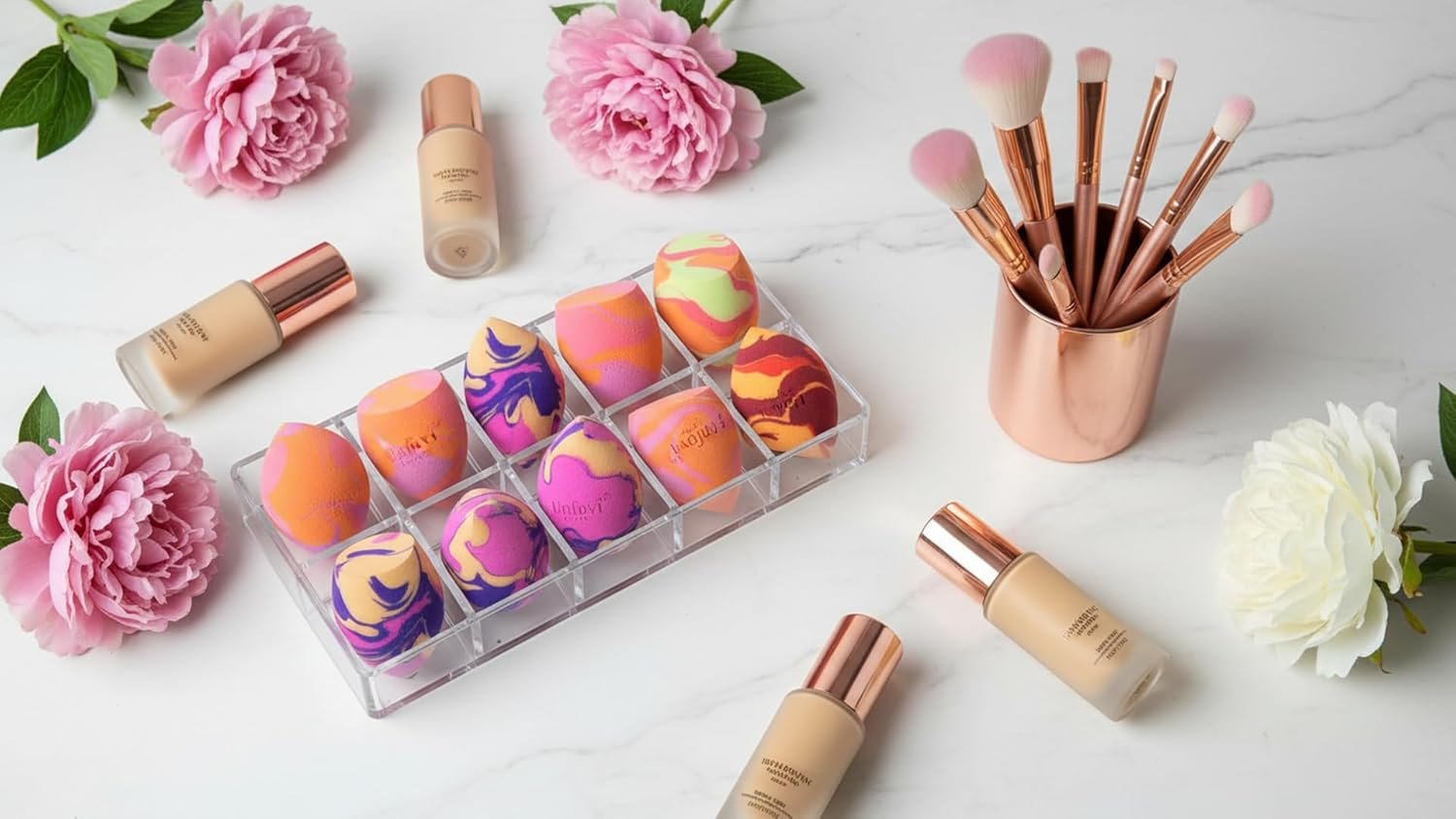 7Pcs Tri Color Makeup Sponge, Low Absorption Latex Free Soft Makeup Sponges For Foundation,Beauty Sponge Blender for Power&Cream,Liquid (Multicolor) - Image 3