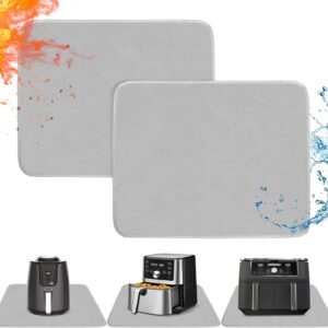 Heat Resistant Mats for Countertop - Fireproof 15x18 in Heat Resistant Mats for Air Fryer - Kitchen Countertop Protector for Air Fryer, Coffee Maker, Stand Mixer, Toaster, Oven 2PCS - Grey