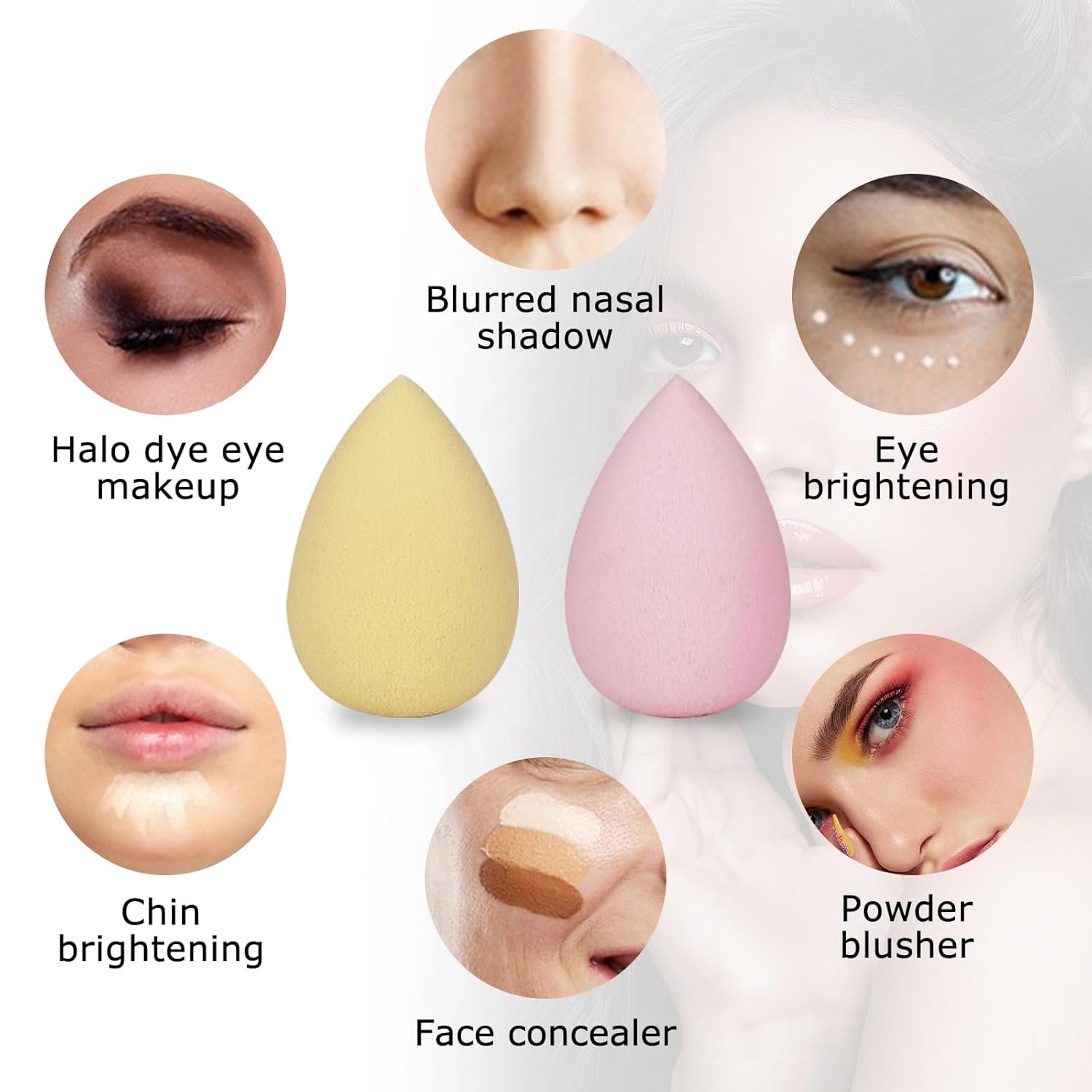 8PCS Mini Beauty Blender, Latex Free Soft Bounce Dual Purpose Small Makeup Sponges with Travel Boxes, No Irritating Makeup Egg for Concealer, Blusher, Foundation, Shadow (Pink+Nude) - Image 4