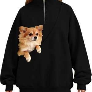 Hoodie With Dog Pouch,Sweatshirt With Dog Pouch, Fleece Pet Hoodie Carrier Large Pocket Puppy Kitten Dogs Holder