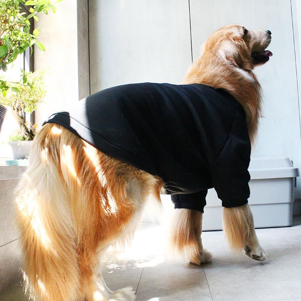 ANIAC Fall Large Dog Sweater, Girls & Boys, Dog Hoodie, Warm Pet Clothes 82-110 lbs (8XL, Black) - Image 4