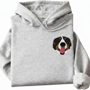 Custom Dog Portrait Hoodie from Photo, Personalized Pet Memorial Gift for Dog Moms, Cat Lovers or Pet Loss