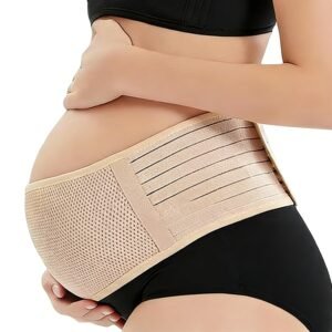 Belly Bands for Pregnant Women, Pregnancy Belly Band, Adjustable Maternity Belly Band, Relieve Lower Back Pelvic Abdomen Pain, Pregnancy Must Haves (Beige)