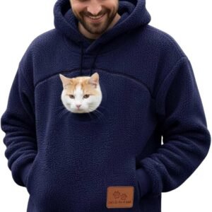 Pet Carrier Hoodie With Cat Pouch Zipper Pet pouch Hoodies Fuzzy Hooded Sweatshirt With Zip Kangaroo Pocket Unisex Outdoor