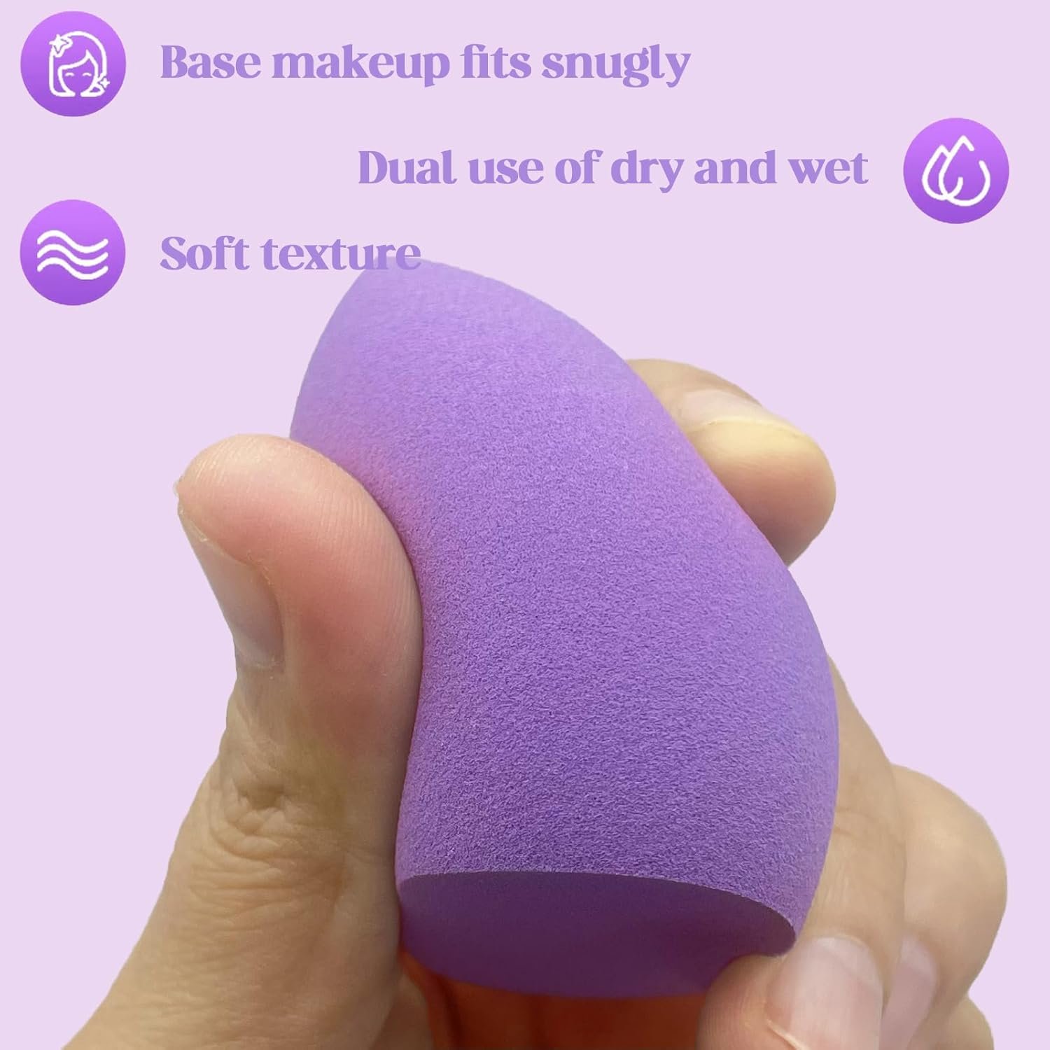 Makeup Sponge Set, 14 Pcs for Liquid Cream, and Powder Latex Free Makeup Blender Sponges Multi-colored for Makeup Application with Storage Box Purple Gifts - Image 5