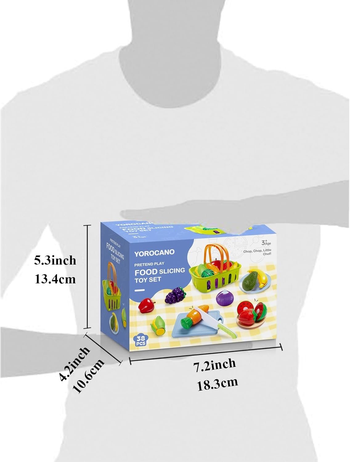 Pretend Play Food for Kids Kitchen - 38Pc Pretend Play Kitchen Accessories, Toys Play Food Set for Toddlers, Cutting Food Toys Veggies, Fruits, Food, Boys Girls Gift for Christmas - Image 5