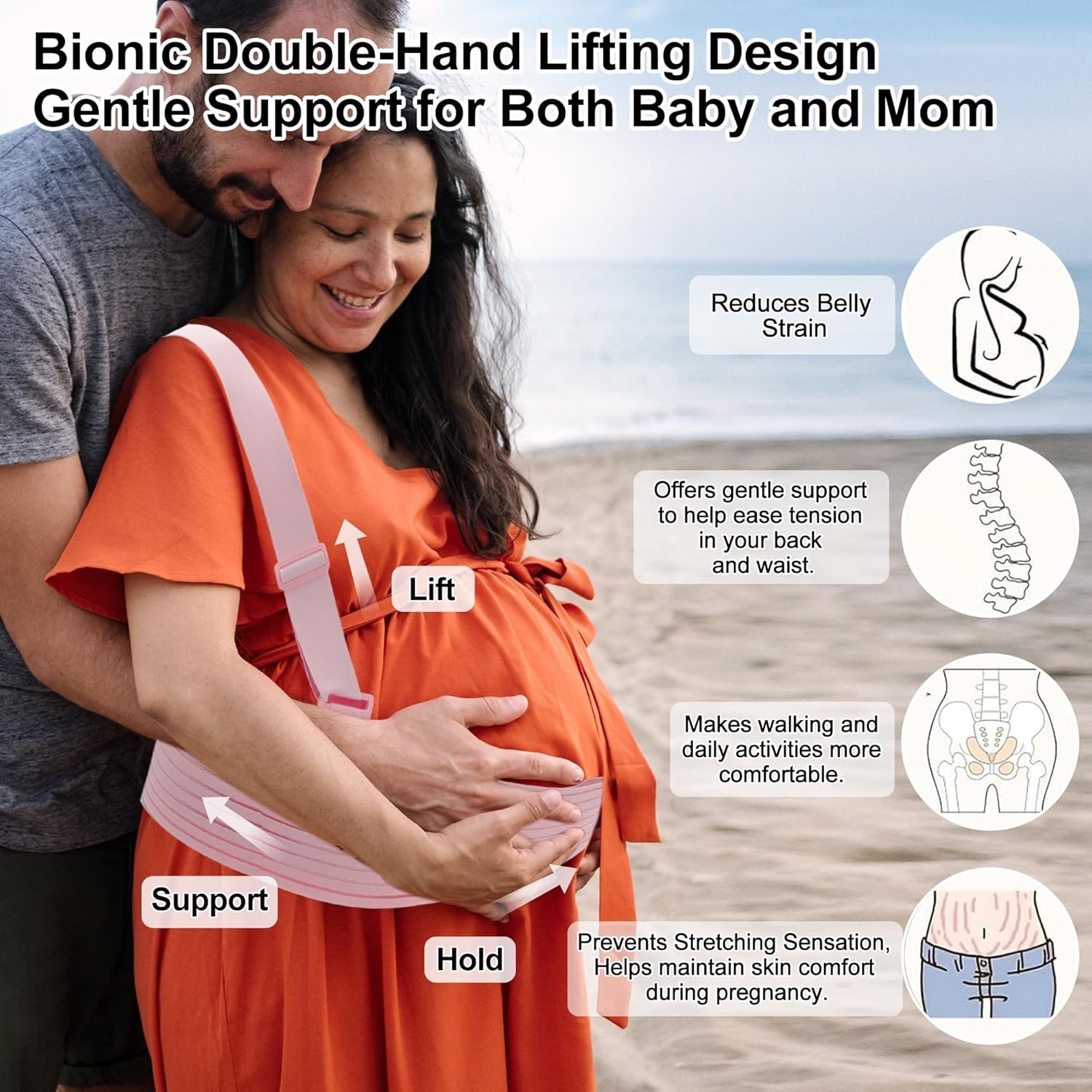 Pregnancy Belly Band, Belly Band with Adjustable Straps, Belly Band for Pregnant Women, Maternity Belt - Image 3