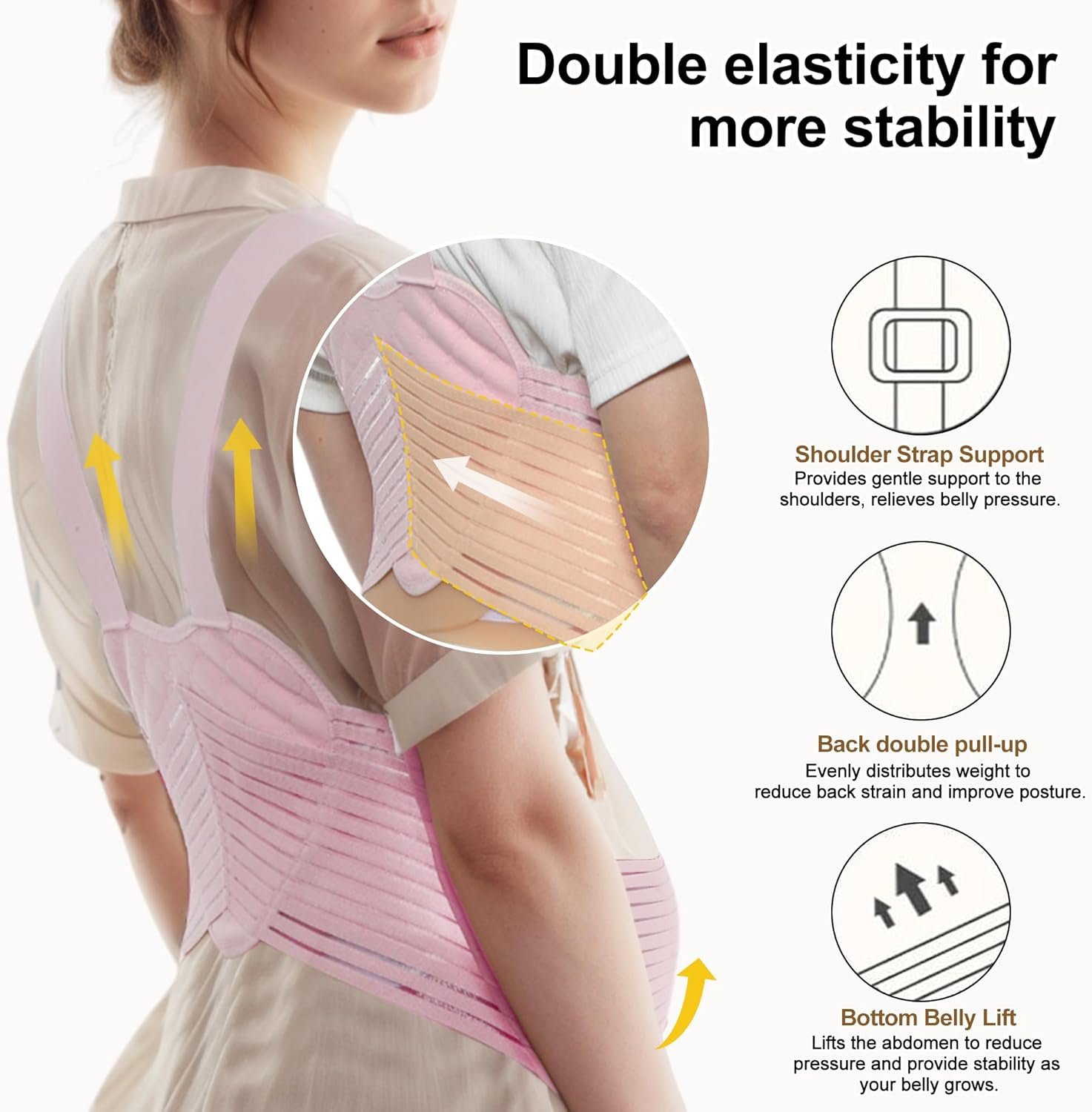 Pregnancy Belly Band, Belly Band with Adjustable Straps, Belly Band for Pregnant Women, Maternity Belt - Image 4