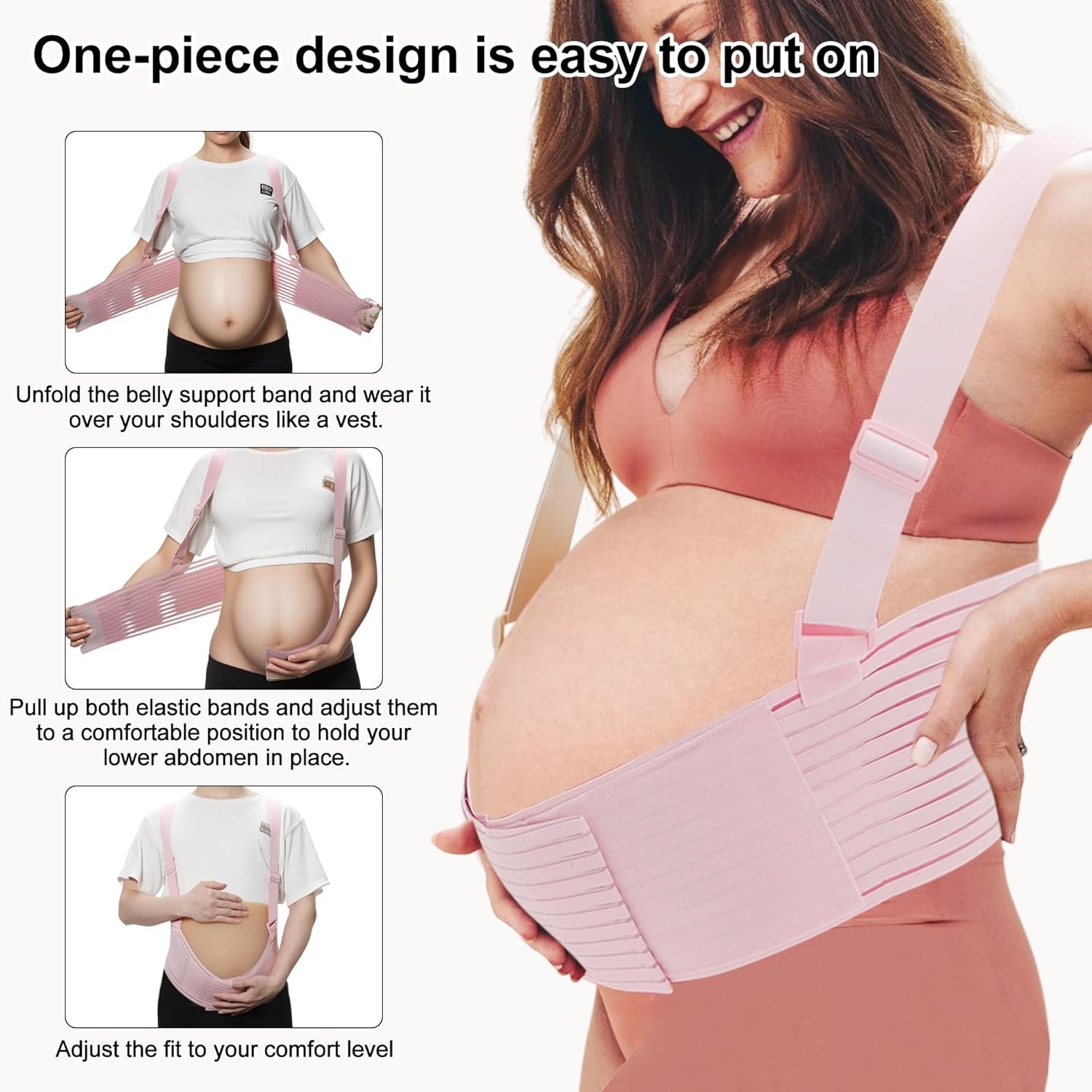 Pregnancy Belly Band, Belly Band with Adjustable Straps, Belly Band for Pregnant Women, Maternity Belt - Image 5