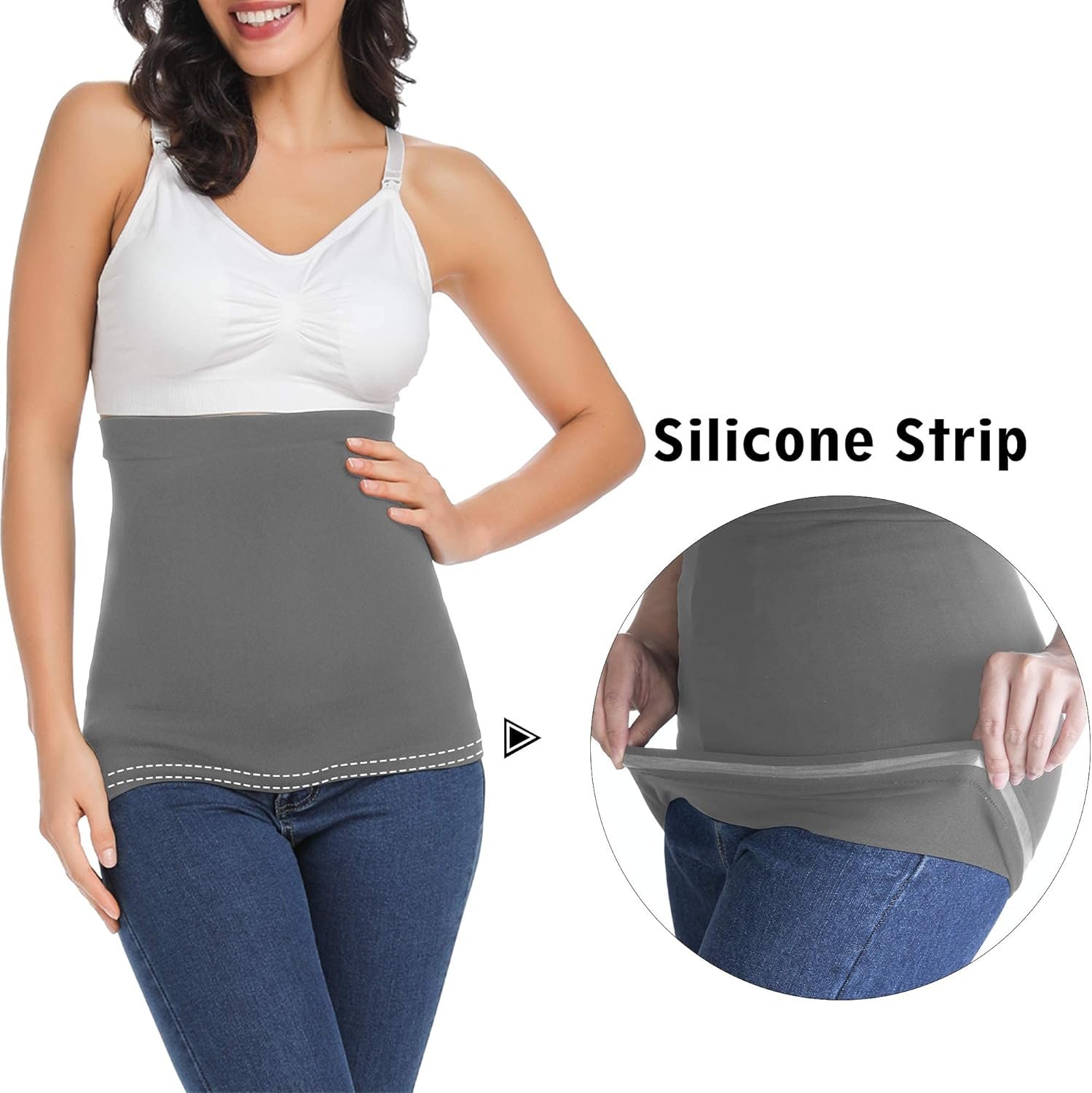 Rheane Pregnancy Belly Support Band Maternity Belly Band Belly Support for Pregnancy Pregnancy Belly Fall Maternity Clothes (Black+Dark+Grey 1) - Image 4