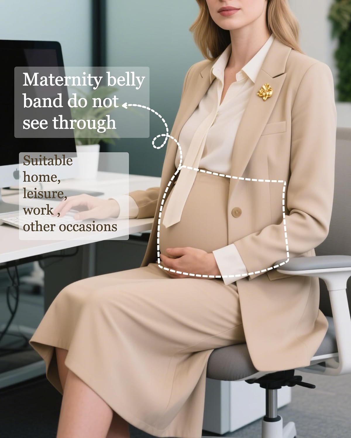 3 Pack Maternity Belly Bands for Pregnant Women Stretch Ribbed Pregnancy Support Belt Pants Extender - Image 4