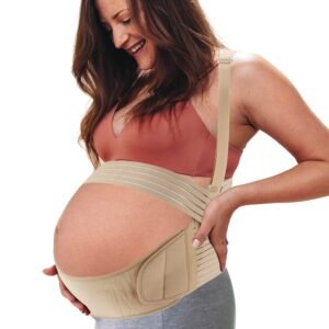 Pregnancy Belly Band, Shoulder Strap Belly Support Brace, Pregnancy Support Belt, Abdominal Binder, for Abdomen, Pelvis, Flesh Color, X-Large, 1 Set