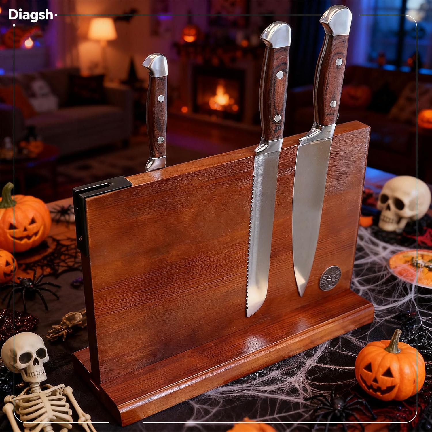 Knife Set with Block, Magnetic Knife Block Set with Knives for Home Chefs and Professionals, Safe Storage - Image 7