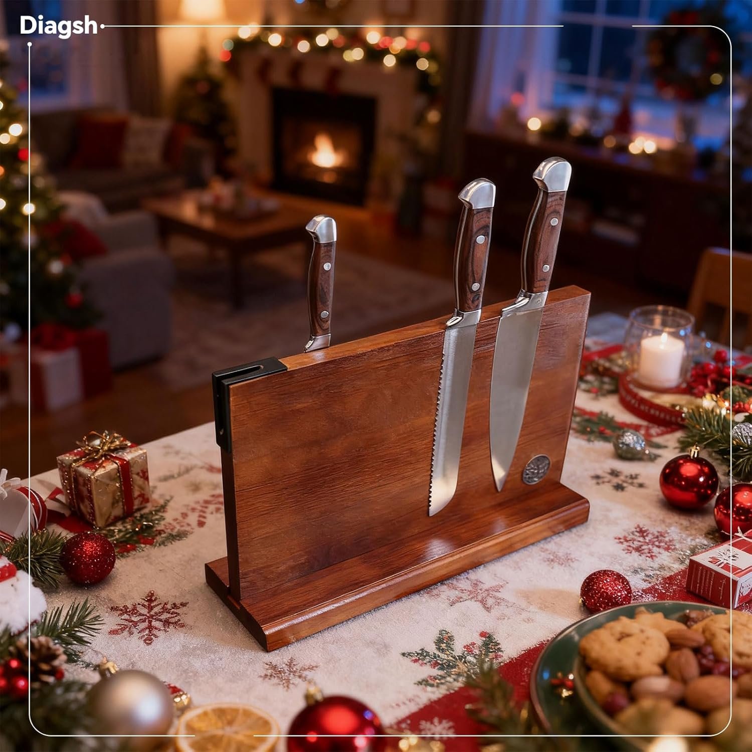 Knife Set with Block, Magnetic Knife Block Set with Knives for Home Chefs and Professionals, Safe Storage - Image 8