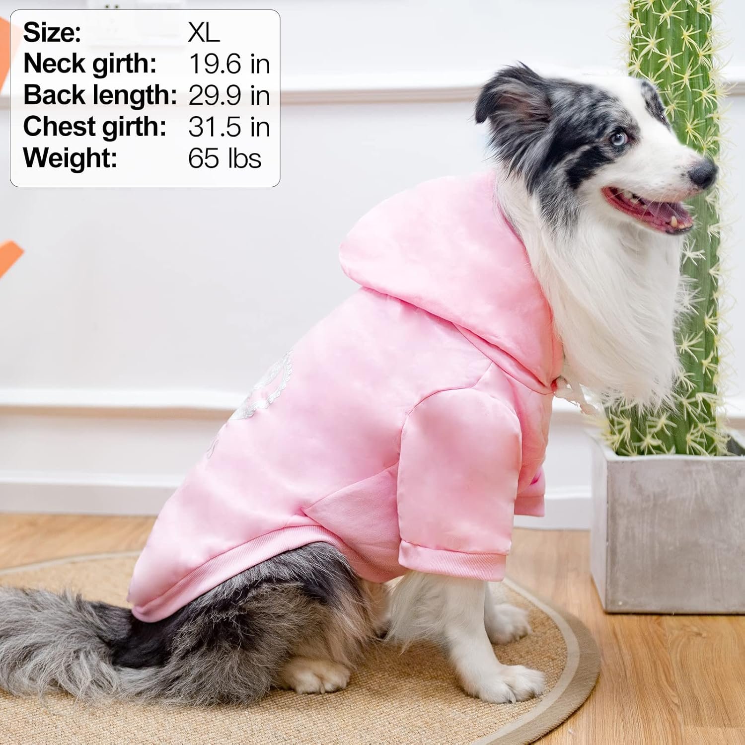 EXPAWLORER Princess Dog Hoodie-Soft Dog Sweater Calming Fleece Sweatshirt Cold Weather Pet Clothes,Pitbull Clothes Outfits,Coat Apparel for Puppy,Cat, Small Medium Large Dogs - Image 5