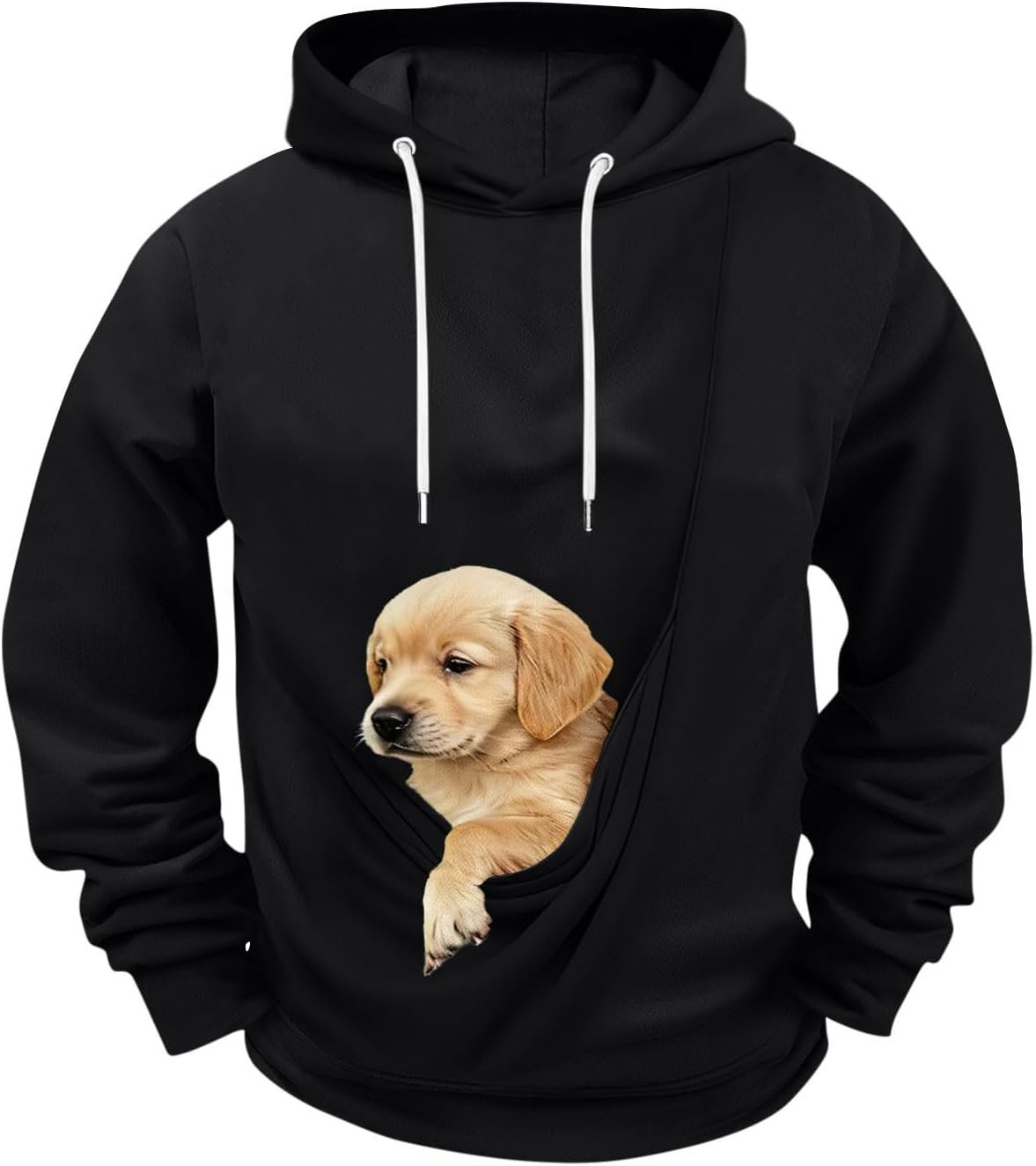 Dog Pouch Hoodie For Men Women Kangaroo Pocket Cat Pouch Sweatshirts Pet Carrier Pullover Animal Holder Tops Plus Size - Image 4