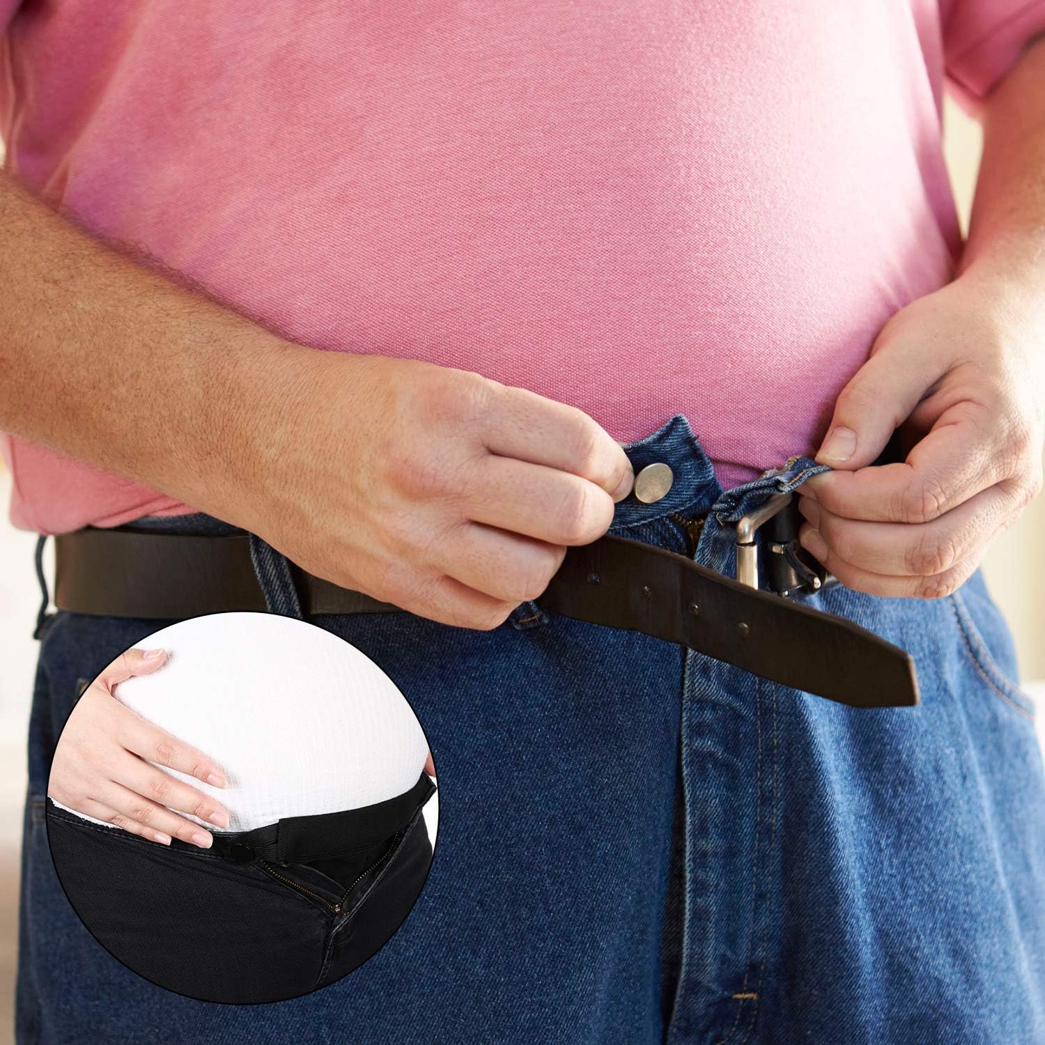 WILLBOND 6 Packs Maternity Pants Extender Adjustable Waist Extenders Pregnancy Waistband Elastic Pregnancy Trouser Belly Bands for Pregnant Women Maternity Band for Jeans Pants - Image 4