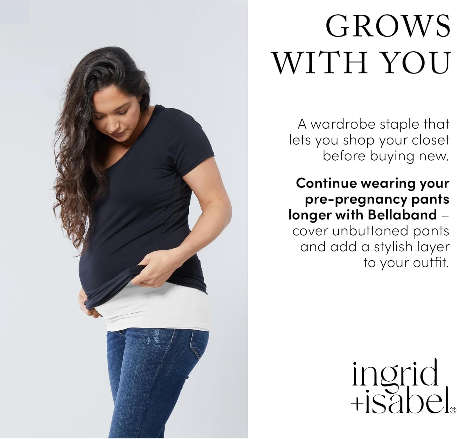 Ingrid & Isabel Bellaband - Seamless Maternity Belly Band for Women - Essential Pregnancy Postpartum Jeans & Pants Extender - Image 3