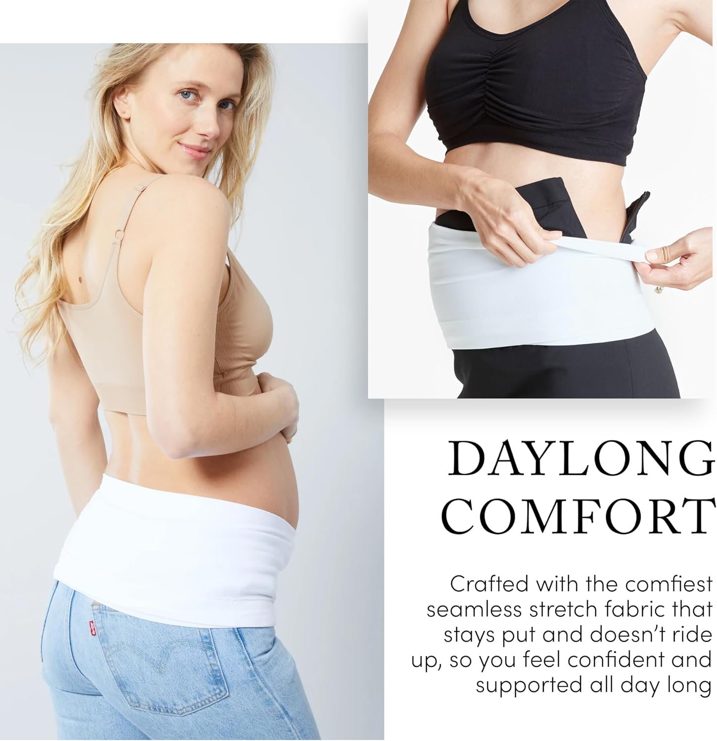 Ingrid & Isabel Bellaband - Seamless Maternity Belly Band for Women - Essential Pregnancy Postpartum Jeans & Pants Extender - Image 4