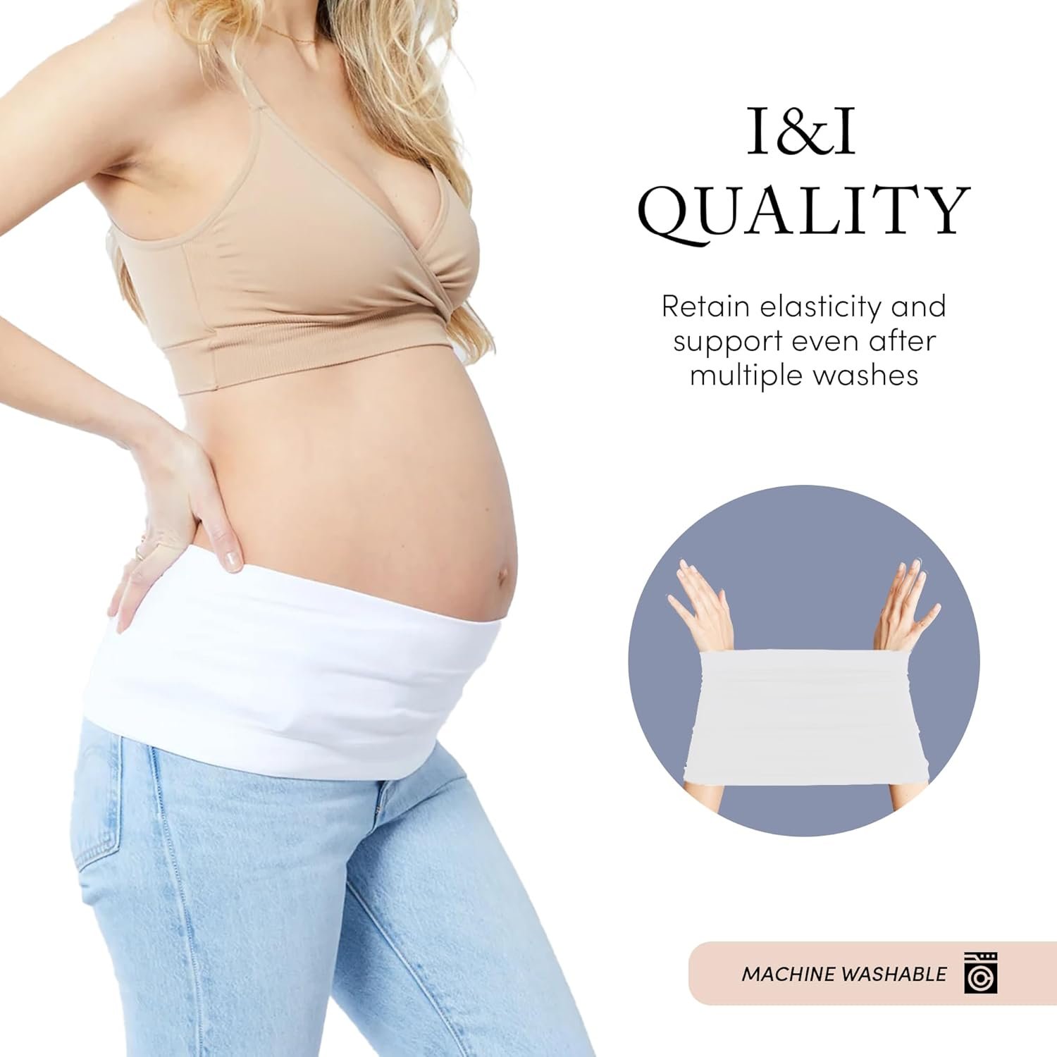 Ingrid & Isabel Bellaband - Seamless Maternity Belly Band for Women - Essential Pregnancy Postpartum Jeans & Pants Extender - Image 5