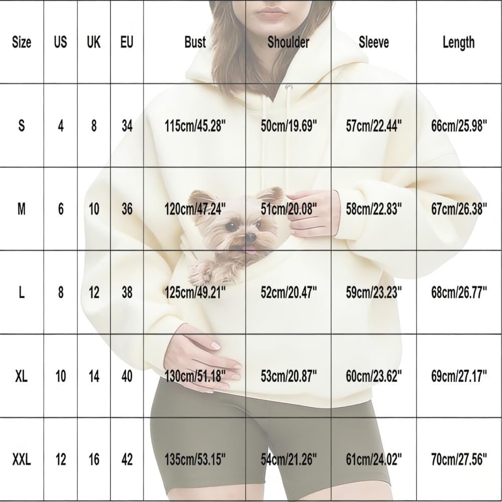 Pet Care Hoodie Fleece,Hoodie with Dog Pouch,Fleece Oversized Sweatshirt with Front Kangaroo Pocket for Small Cats & Dogs (Brown,Large) - Image 7