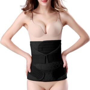 3 in 1 Postpartum Belly Band - Postpartum Belly Support Recovery Wrap, After Birth Brace, Slimming Girdles, Body Shaper Waist Shapewear, Post Surgery Pregnancy Belly Support Band (XXL, Black)