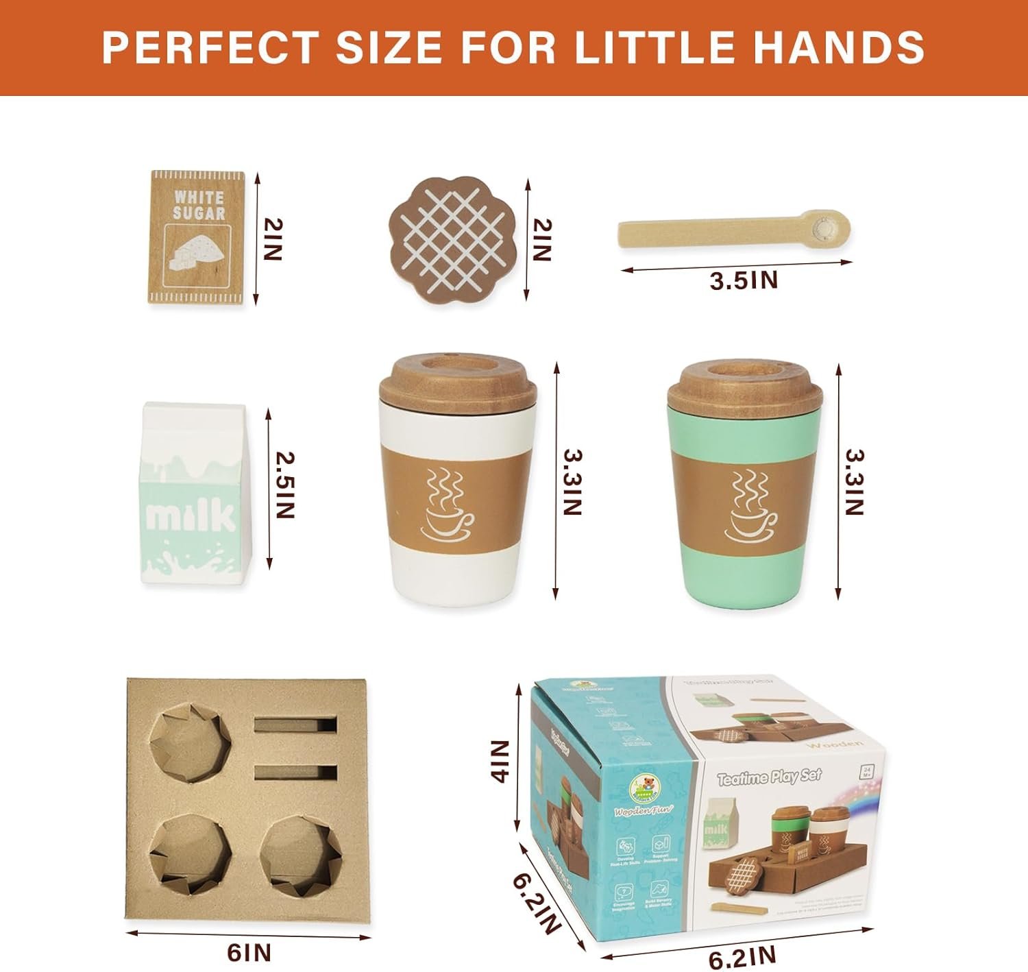 Pretend Play Coffee Cup Toys,Wooden Play Kitchen Accessories,Fake Food Play for Kids Kitchen,Educational Toy for Toddler Children Birthday Gift - Image 6