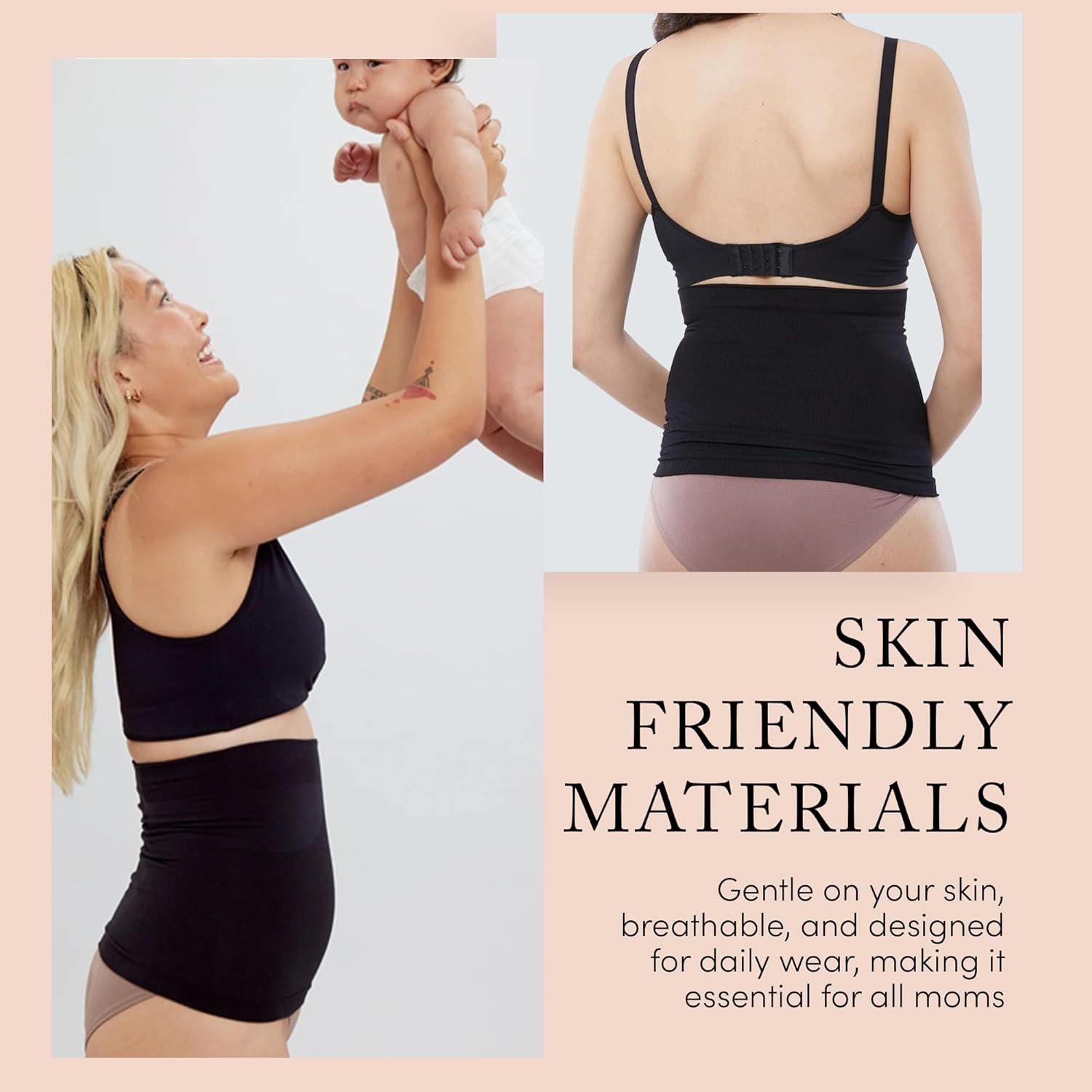 Ingrid & Isabel Basics Afterband - Postpartum Belly Band – After Birth & Post Surgery Compression Wrap for Abdominal Support and Recover - Black (M/L) - Image 7