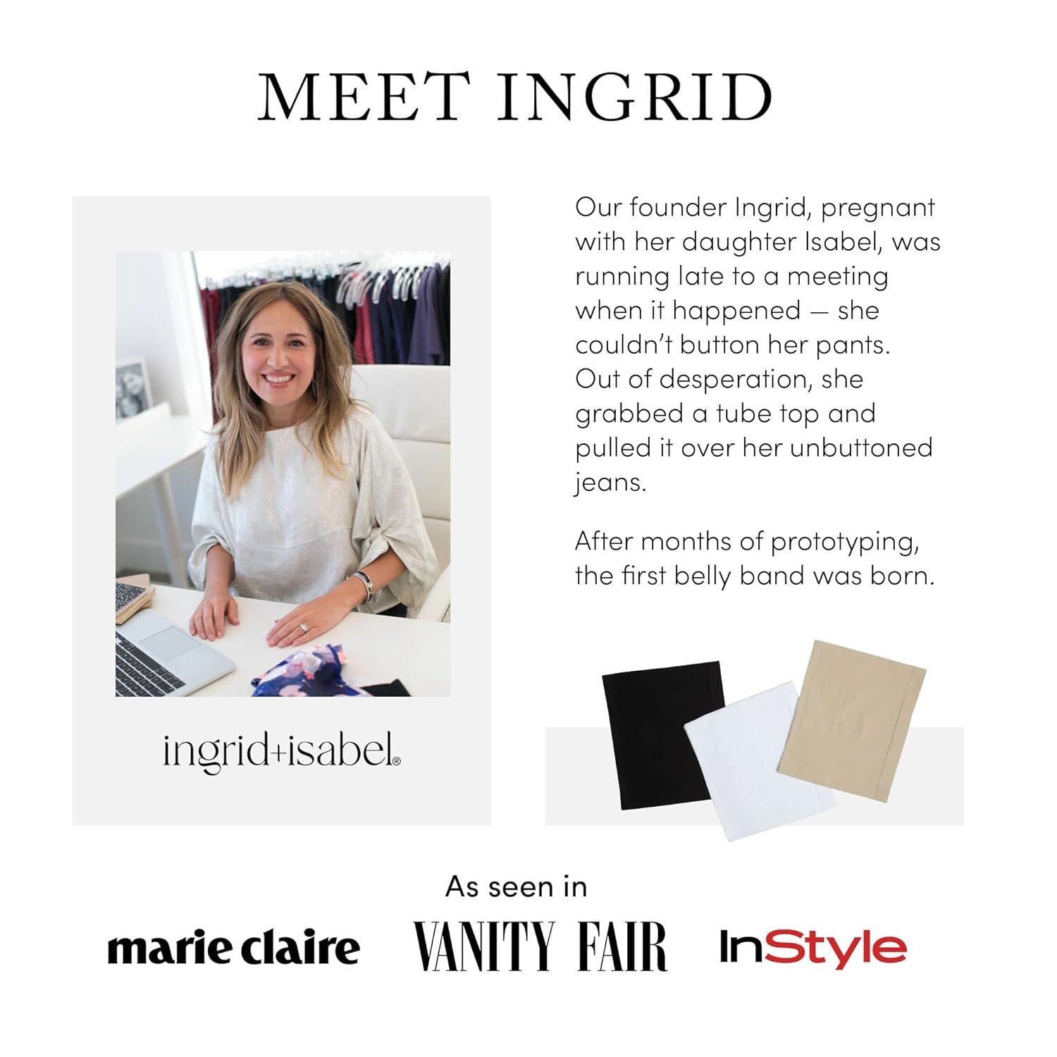 Ingrid & Isabel Basics Afterband - Postpartum Belly Band – After Birth & Post Surgery Compression Wrap for Abdominal Support and Recover - Black (M/L) - Image 8