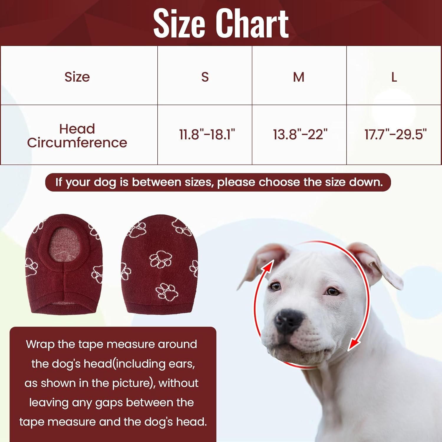 Nanaki Dog Hats Calming Hoodie-Dog Ear Covers Head Cover Protector Hematomas Wraps, No Shake Ear Wrap Muffs Noise Protection, Anxiety Relief, Fireworks, Grooming, Thunderstorm, Bath, Vet Visit - Image 5