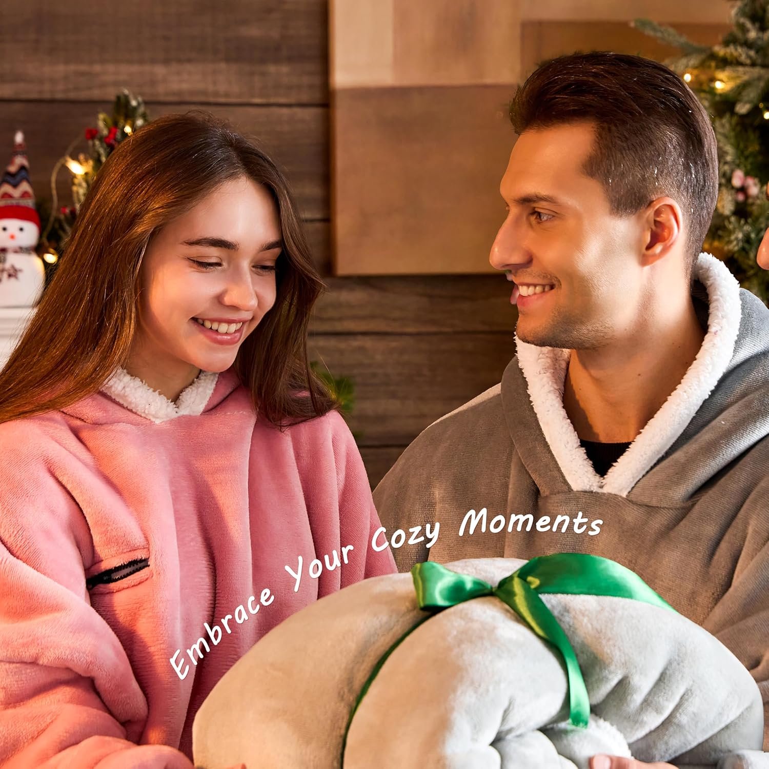 IFNOW Wearable Blanket Hoodie, Oversized Sherpa Fleece Hooded Sweatshirt with Eye Mask, Cozy and Giant Blanket Hoodie with Sleeves Extra Long for Adults Men Women, Skyblue - Image 8