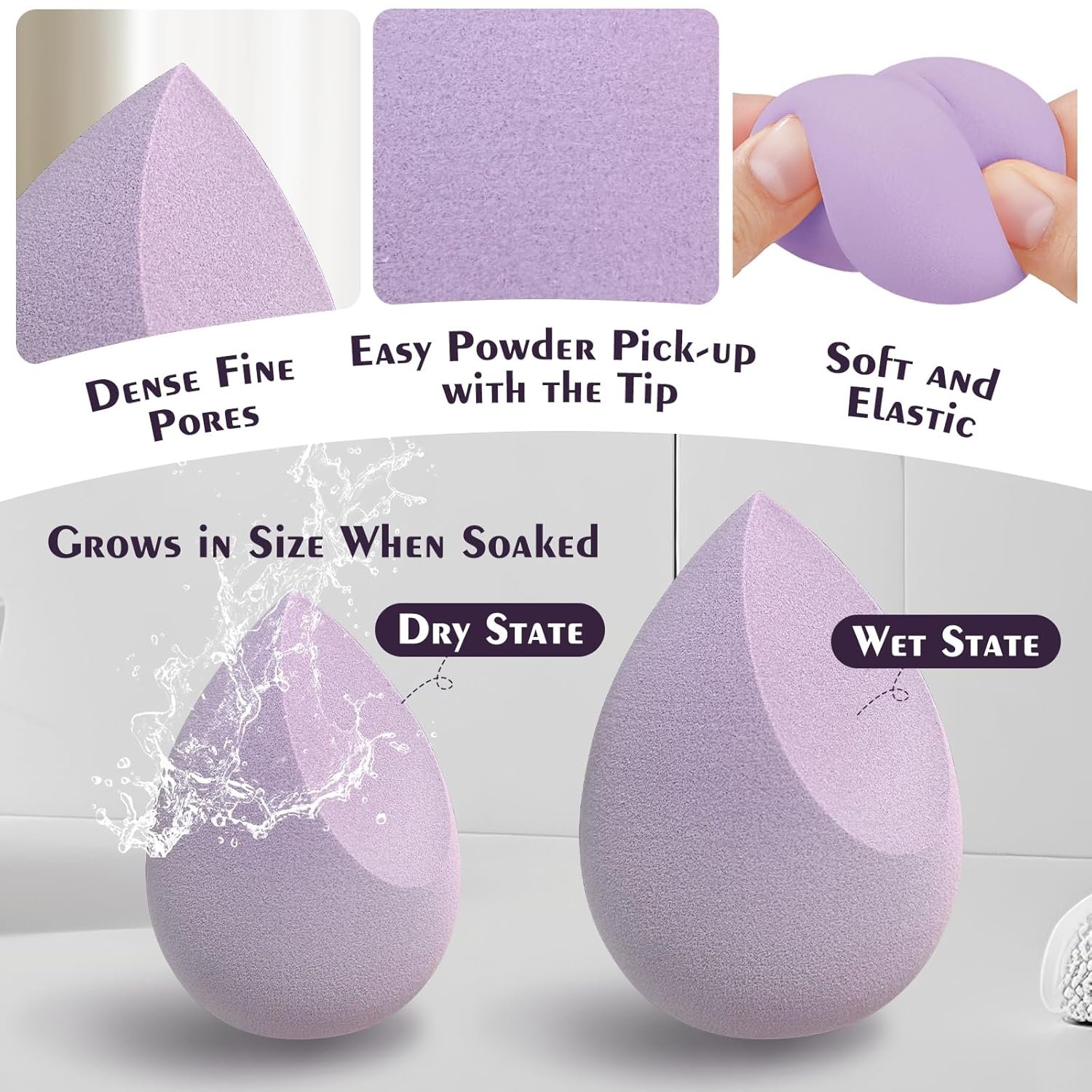 6 Pcs Heart-shaped Makeup Sponge Set,Latex Free Flawless Soft Setting Face Puffs,Multicolor Beauty Sponge Blender Cosmetic Applicator for Powder,Liquid,Facial Makeup Tools - Image 3