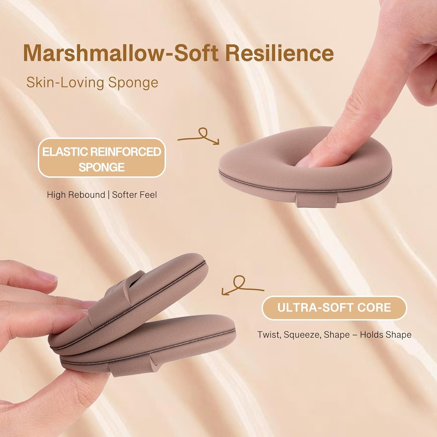 Momo's Workshop Makeup Sponge Puff, Large Beauty Puff for Quick Flawless Makeup, Concealer Powder Puff for Liquid & Cream Foundation 2PCS - Image 5