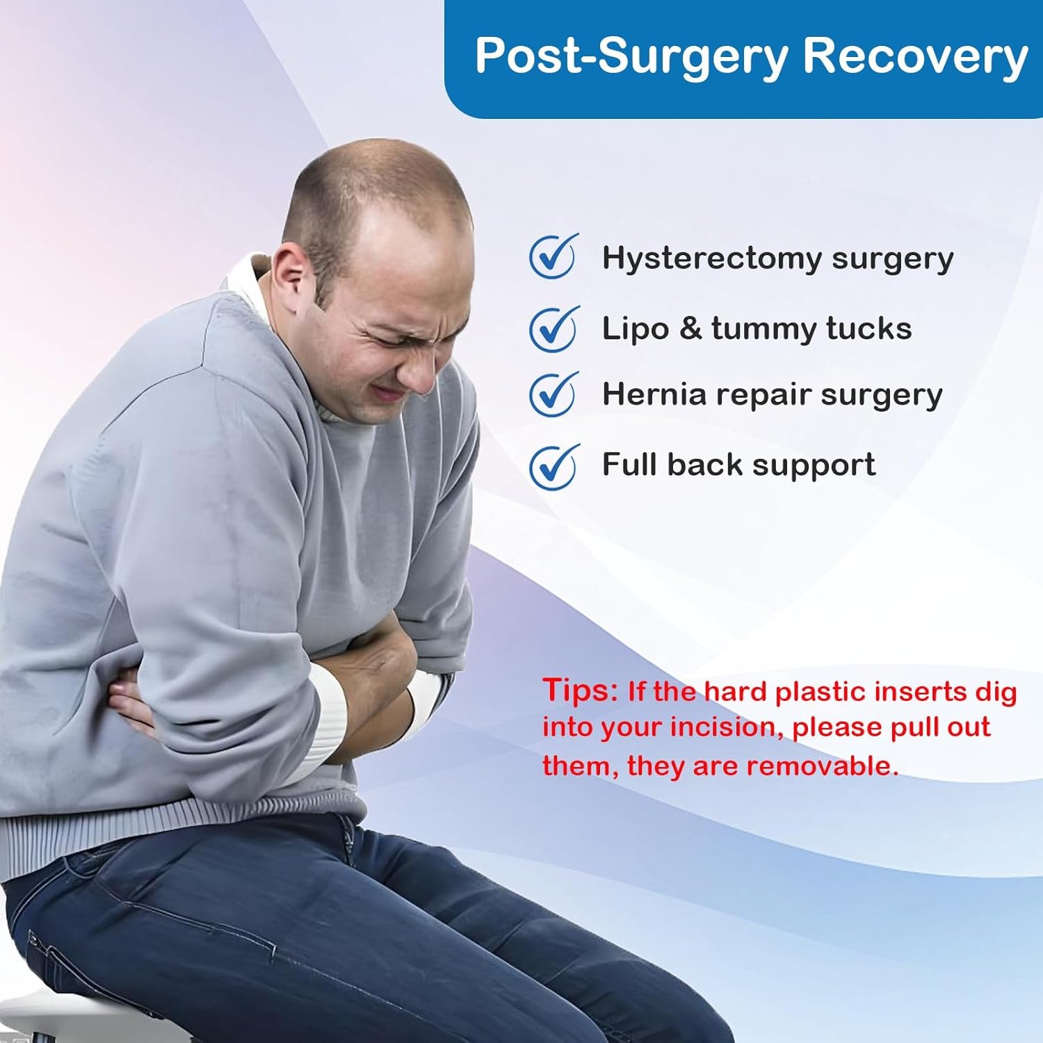 Paskyee Postpartum Belly Band, Abdominal Binder Post Surgery Belly Wrap, C Section Recovery Must Haves, Girdle for Postnatal Care, Waist/Pelvis Belt for Back Pain Relief Black L/XL - Image 3