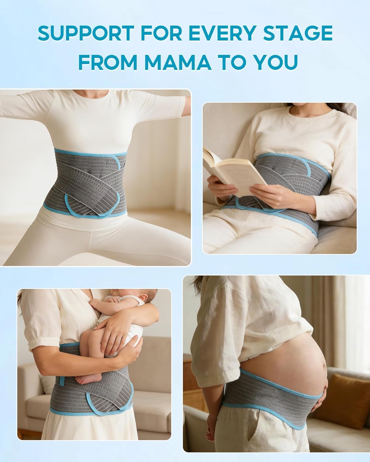 Dr.isla 4-in-1 Postpartum Belly Band,Abdominal Binder for C-Section &Post Surgery Recovery for tummy tuck&Hysterectomy - Image 3