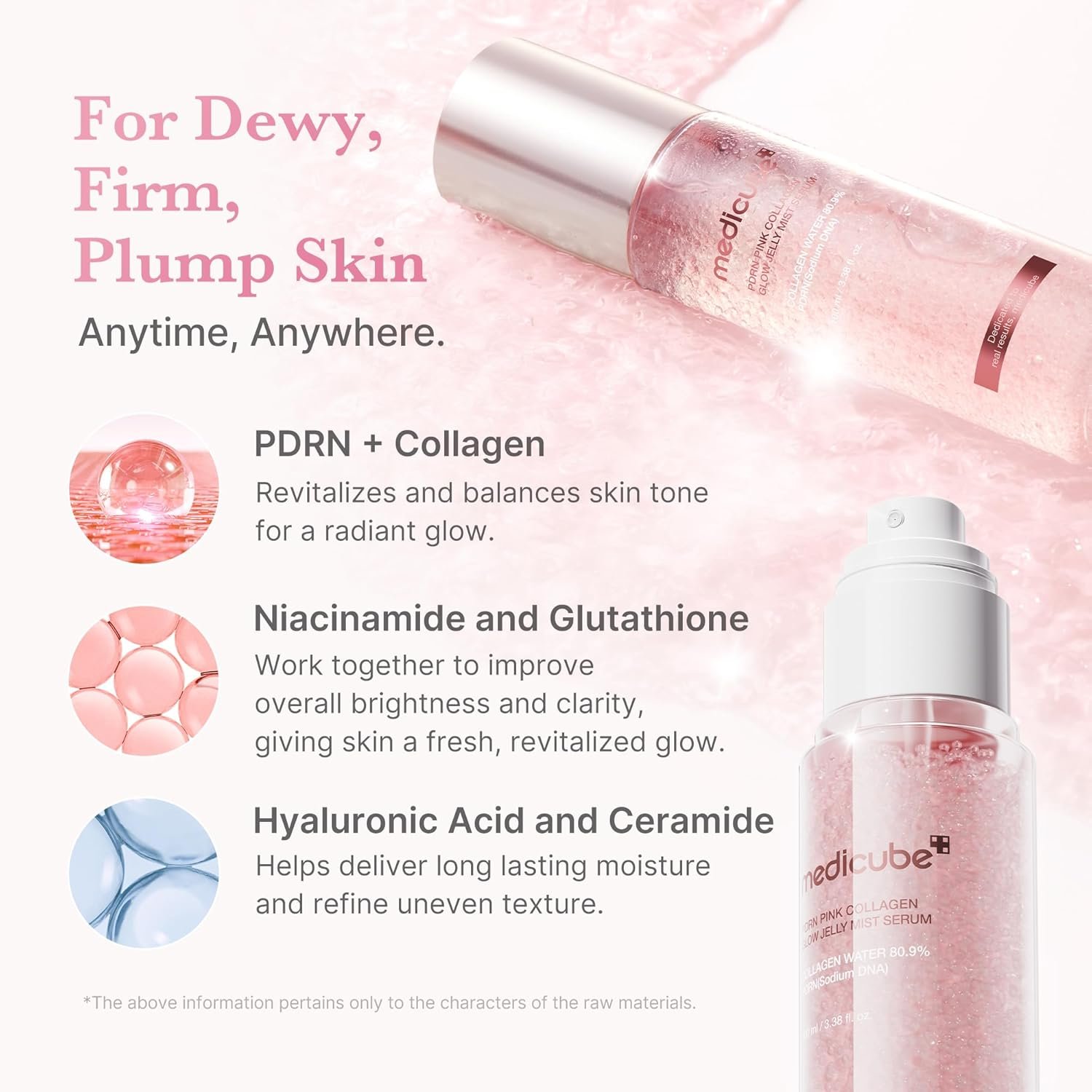 medicube PDRN Sun Care & Glow Duo: Pink PDRN Collagen Jelly Mist Serum and Collagen Sunscreen | SPF Care with No white Cast and Just Glow, Salmon DNA for Firmer, Plump Skin - Image 3