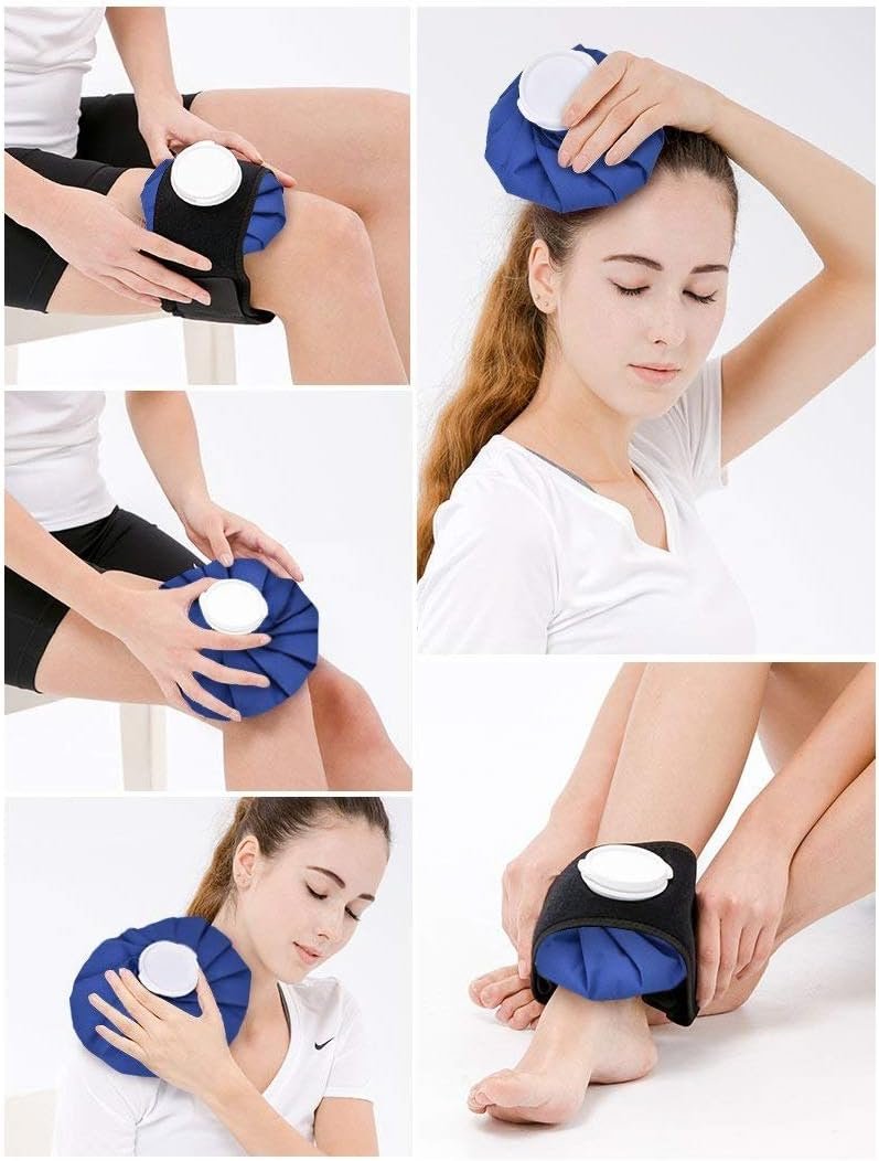 elitehood Ice Cold Pack Reusable Ice Bags Hot Water Bag for Injuries, Hot & Cold Therapy and Pain Relief with Elastic Breathable Support Wrap, 4-Pack, 3 Sizes (6"/9"/11"), (for Hot Therapy is 50-60℃) - Image 3