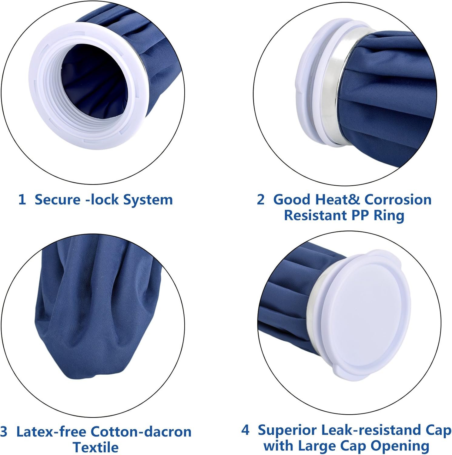 elitehood Ice Cold Pack Reusable Ice Bags Hot Water Bag for Injuries, Hot & Cold Therapy and Pain Relief with Elastic Breathable Support Wrap, 4-Pack, 3 Sizes (6"/9"/11"), (for Hot Therapy is 50-60℃) - Image 5