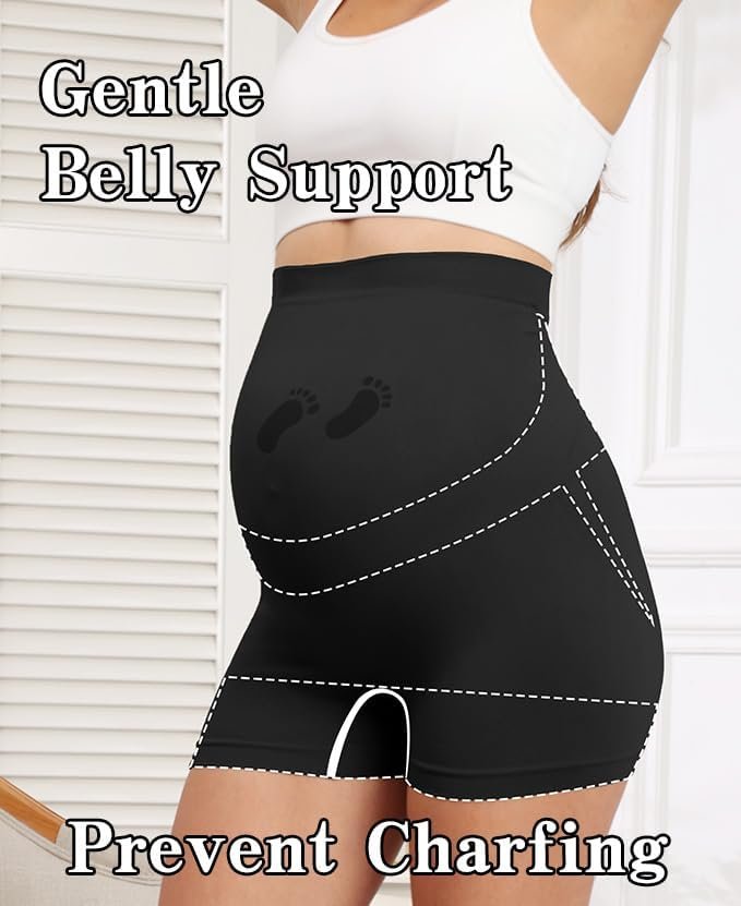 Maternity Shapewear Seamless Underwear Over Bump Pregnancy Shorts High Waist Panties Under Dress Belly Support - Image 3