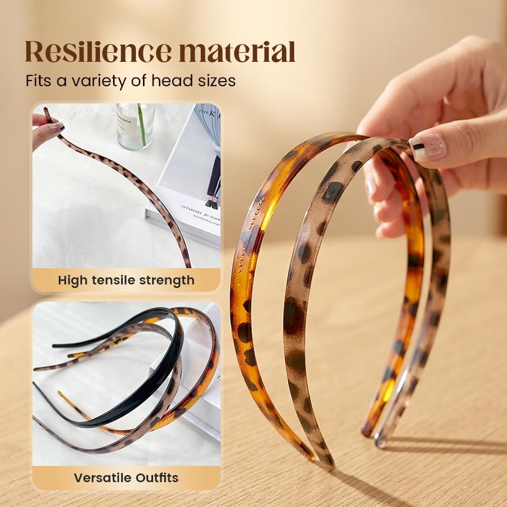 Headbands For Women, U-Shaped Hair Comb Headbands, Teeth Hairband For Everyday Styling (Tortoiseshell) - Image 3