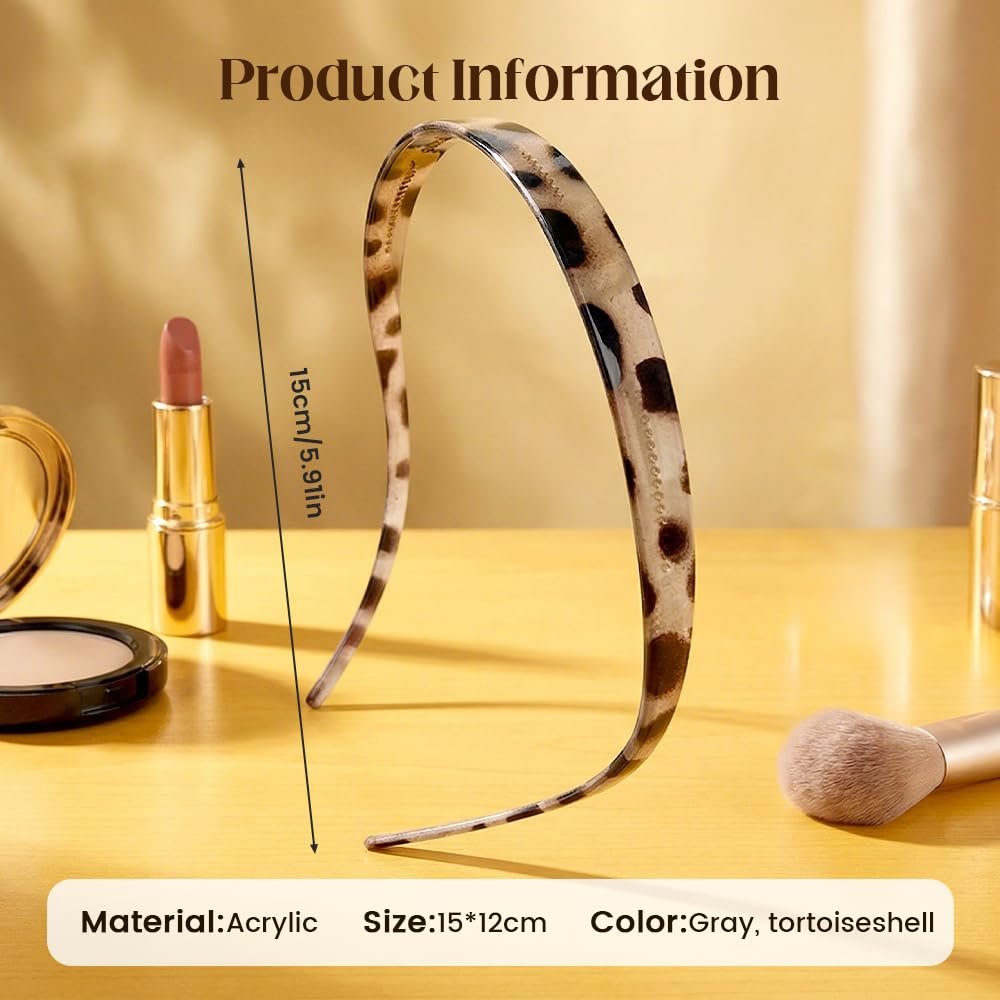 Headbands For Women, U-Shaped Hair Comb Headbands, Teeth Hairband For Everyday Styling (Tortoiseshell) - Image 5