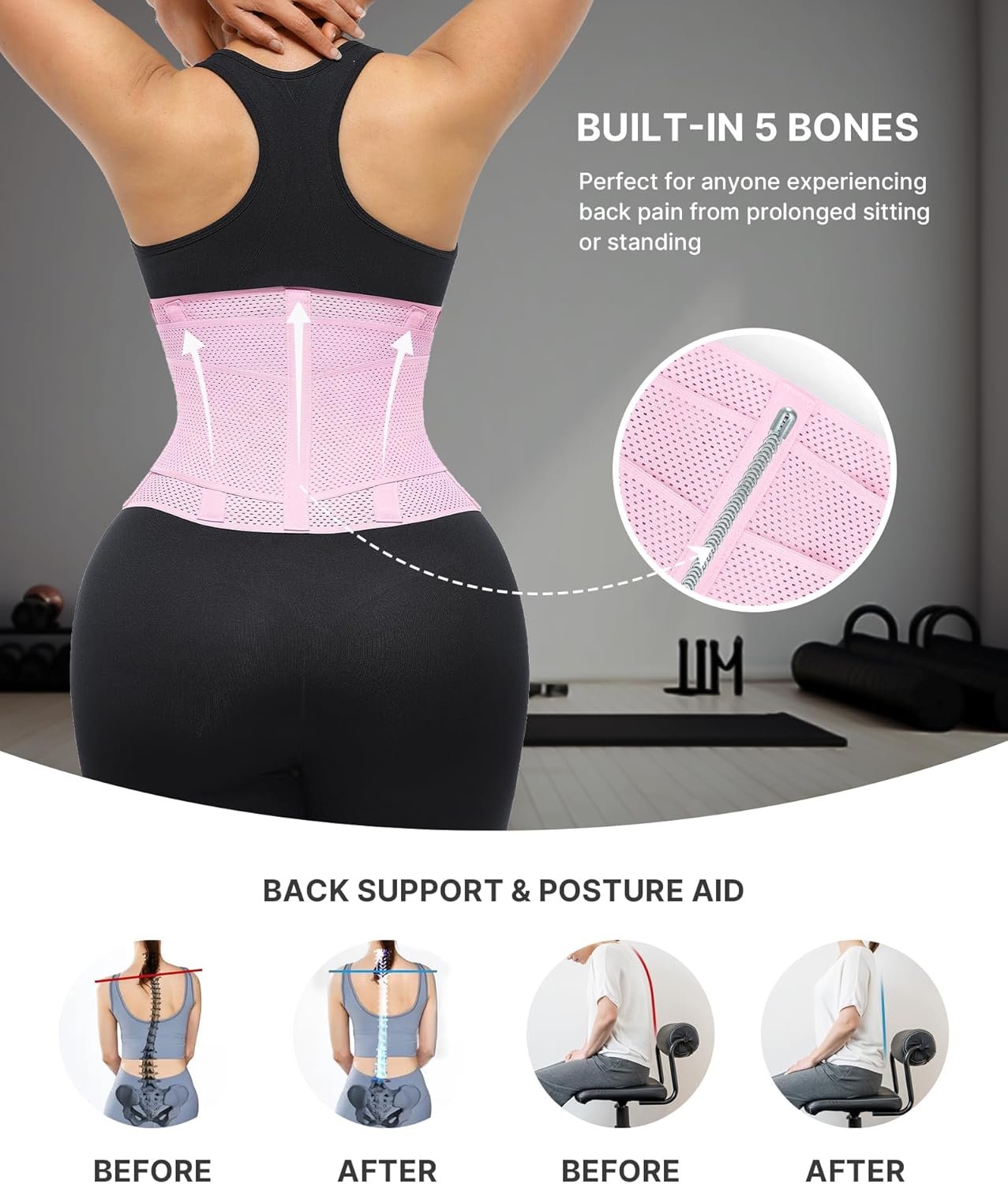 SHAPELLX Waist Trainer for Women Waist Cincher Corset Shapewear Body Shaper Tummy Control Stomach Belt Postpartum Band - Image 4