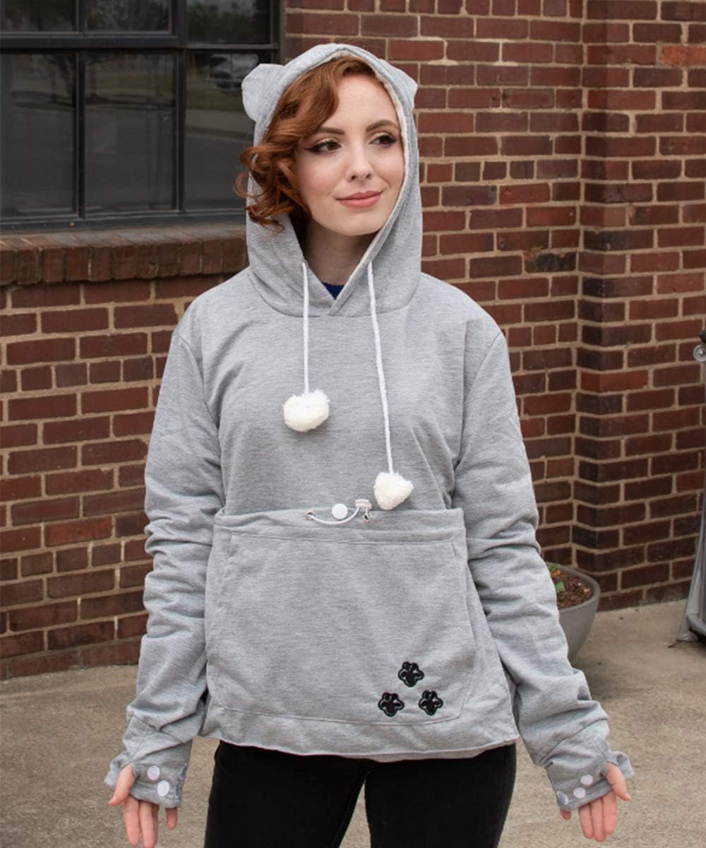 Unisex Big Pouch Hoodie Long Sleeve Pet Cat Dog Holder Carrier Sweatshirt - Image 6