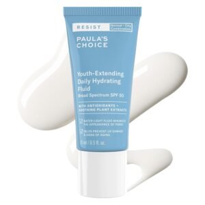 Paula's Choice RESIST Daily Hydrating Fluid Face Moisturizer with SPF 50 Sunscreen, Face Sunscreen for Oily Skin, Chamomile & Vitamin E, UVA/UVB Protection, Fragrance-Free, TSA Friendly