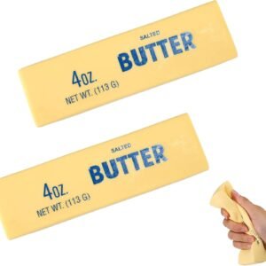 Slow Rebound Cute Butter Squeeze Stress Balls, 2026 Upgraded Squeeze Ball Realistic Butter Stick Soft Squeeze Toys, Upgrade Wet Slow Rebound Stress Relief Toy Stress Relief Fidget Toys (2 Pcs)